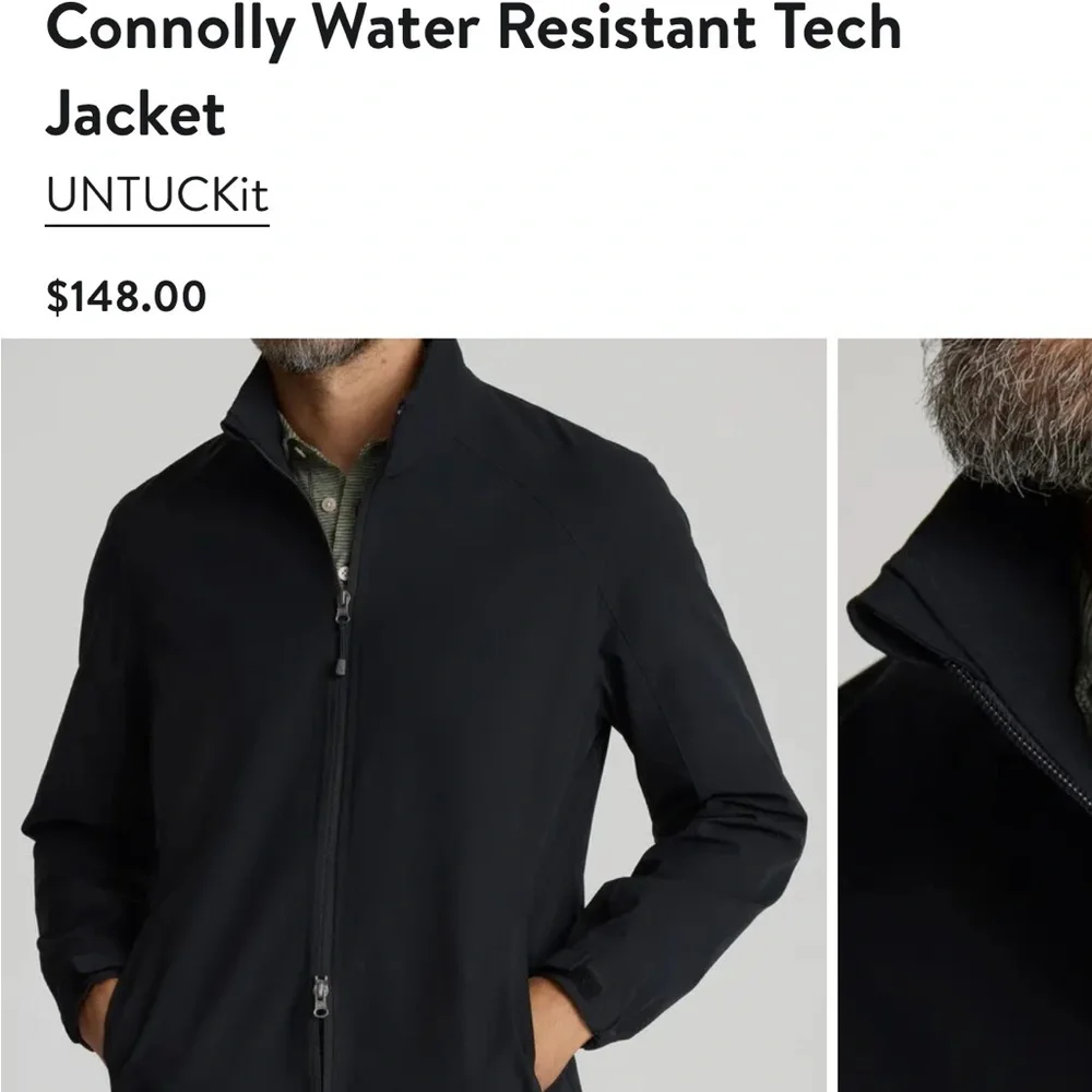 UNTUCKit Men's Connolly Water Resistant Tech Dark‎ Jacket